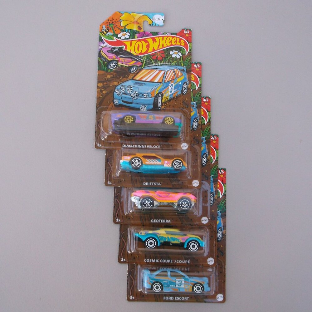 🚗 Hot Wheels Pastel Complete Set (1–5) • V1405 Series • NWT Spring Cards
